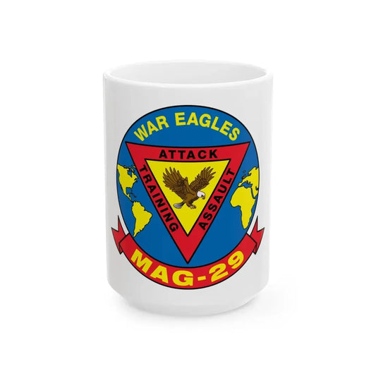 War Eagle MAG 29 (USMC) White Coffee Mug 15oz - Go Mug Yourself