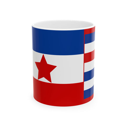 War Ensign of DF Yugoslavia 1942 (Croatia) White Coffee Mug-11oz-Go Mug Yourself