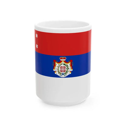 War Ensign of Serbia 1838 (Serbia) White Coffee Mug 15oz - Go Mug Yourself