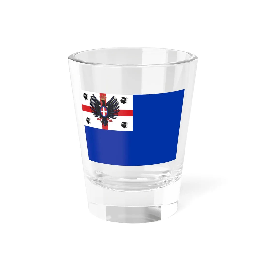 War Ensign of the Kingdom of Sardinia 1802-1814 (Italy) Shot Glass 1.5oz 1.5oz - Go Mug Yourself