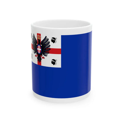War Ensign of the Kingdom of Sardinia 1802-1814 (Italy) White Coffee Mug 11oz - Go Mug Yourself