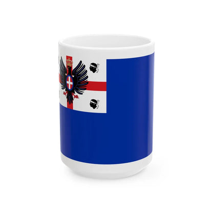 War Ensign of the Kingdom of Sardinia 1802-1814 (Italy) White Coffee Mug 15oz - Go Mug Yourself
