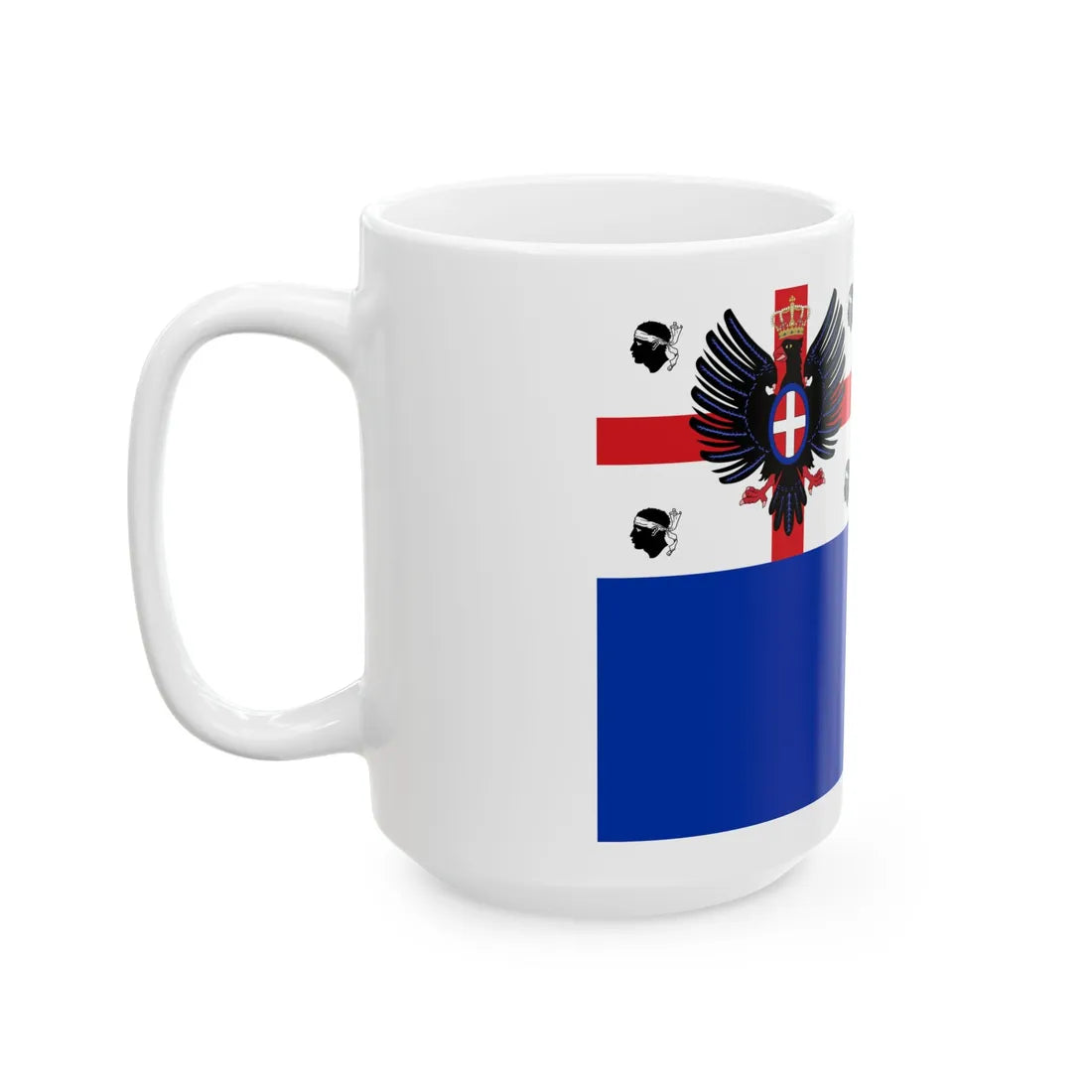 War Ensign of the Kingdom of Sardinia 1802-1814 (Italy) White Coffee Mug - Go Mug Yourself