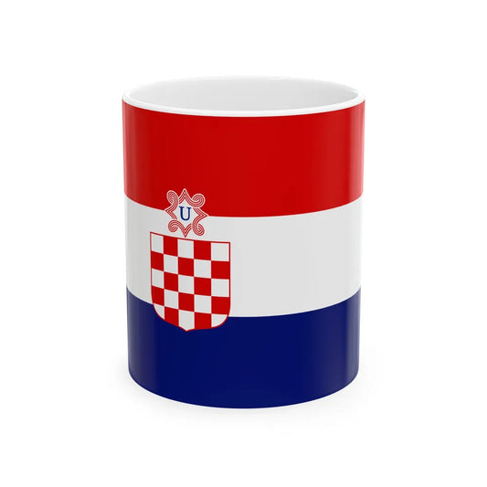 War flag of Croatia 1941-1945 (Croatia) White Coffee Mug 11oz - Go Mug Yourself