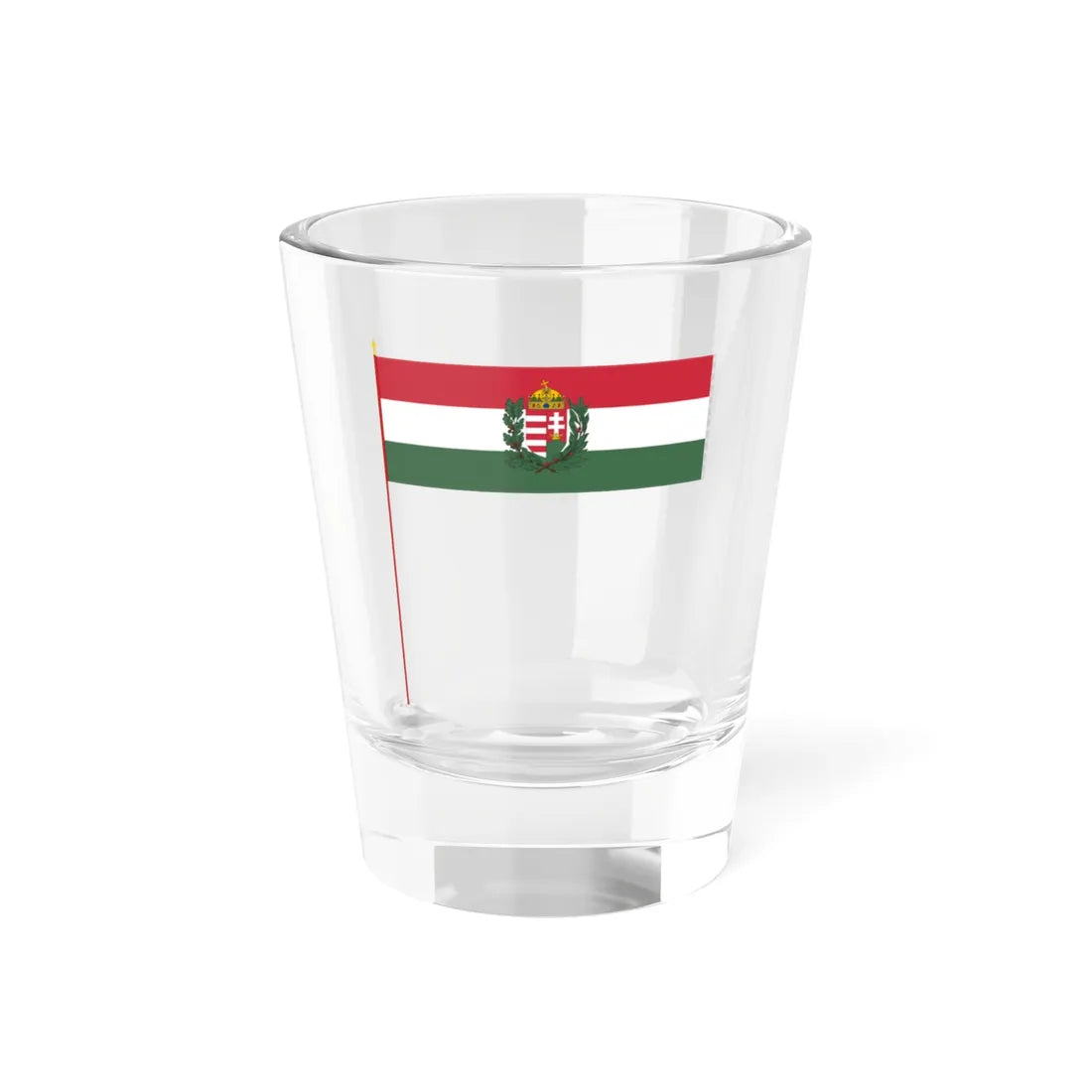 War Flag of Hungary 1939-1945 size IV with staff (Hungary) Shot Glass 1.5oz - Go Mug Yourself