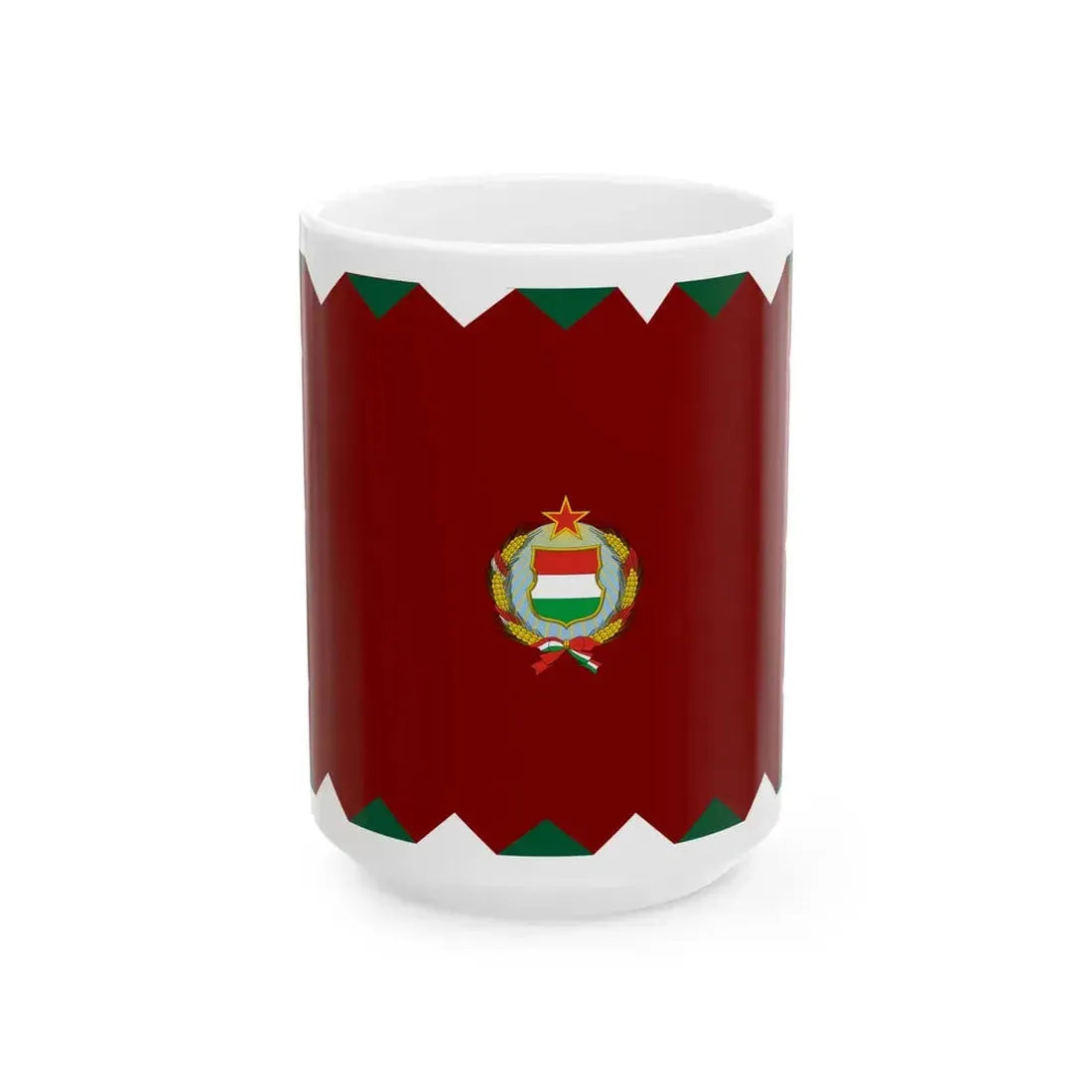 War Flag of Hungary 1957-89 (Hungary) White Coffee Mug 15oz - Go Mug Yourself