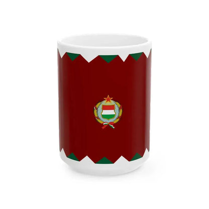 War Flag of Hungary 1957-89 (Hungary) White Coffee Mug 15oz - Go Mug Yourself
