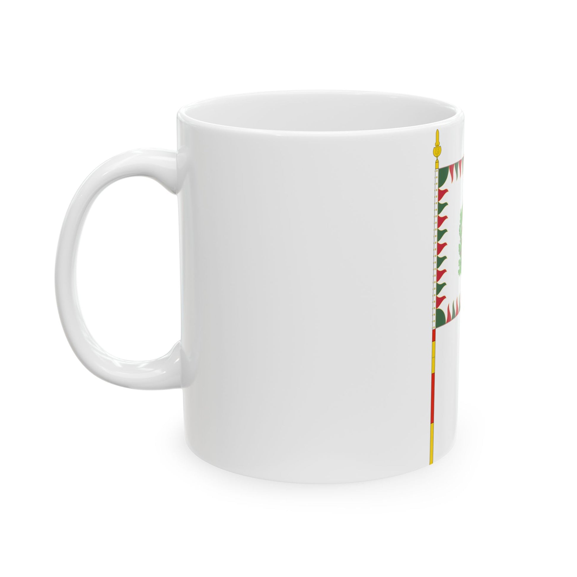War Flag of Hungary with staff (Hungary) White Coffee Mug-Go Mug Yourself