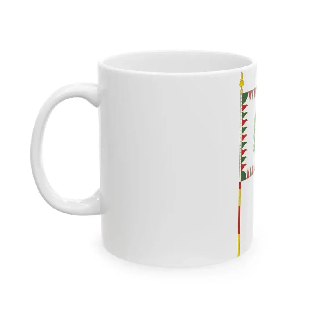 War Flag of Hungary with staff (Hungary) White Coffee Mug - Go Mug Yourself