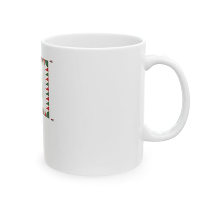 War Flag of Hungary with staff (Hungary) White Coffee Mug-Go Mug Yourself