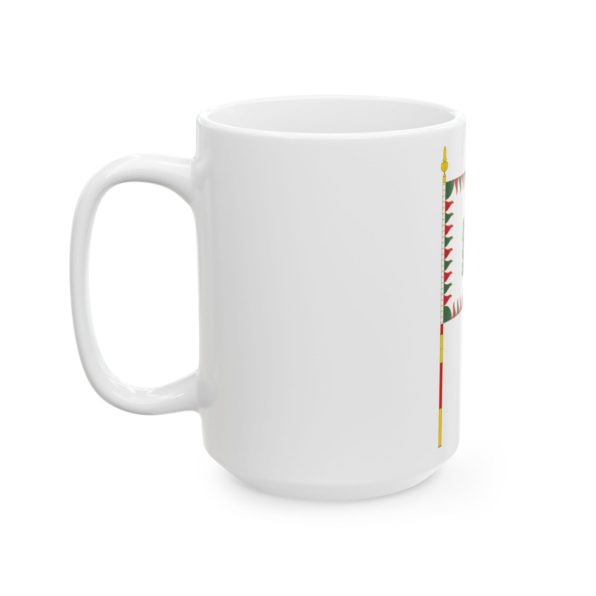 War Flag of Hungary with staff (Hungary) White Coffee Mug-Go Mug Yourself