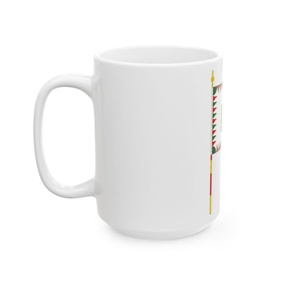 War Flag of Hungary with staff (Hungary) White Coffee Mug-Go Mug Yourself