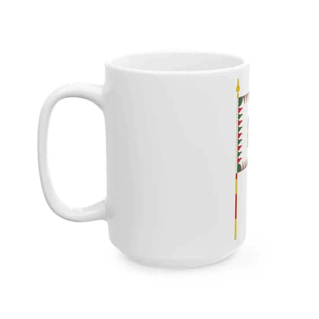 War Flag of Hungary with staff (Hungary) White Coffee Mug - Go Mug Yourself