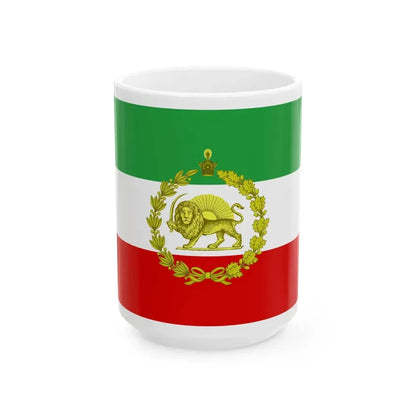 War flag of Iran 1925-1979 (Iran) White Coffee Mug 15oz - Go Mug Yourself