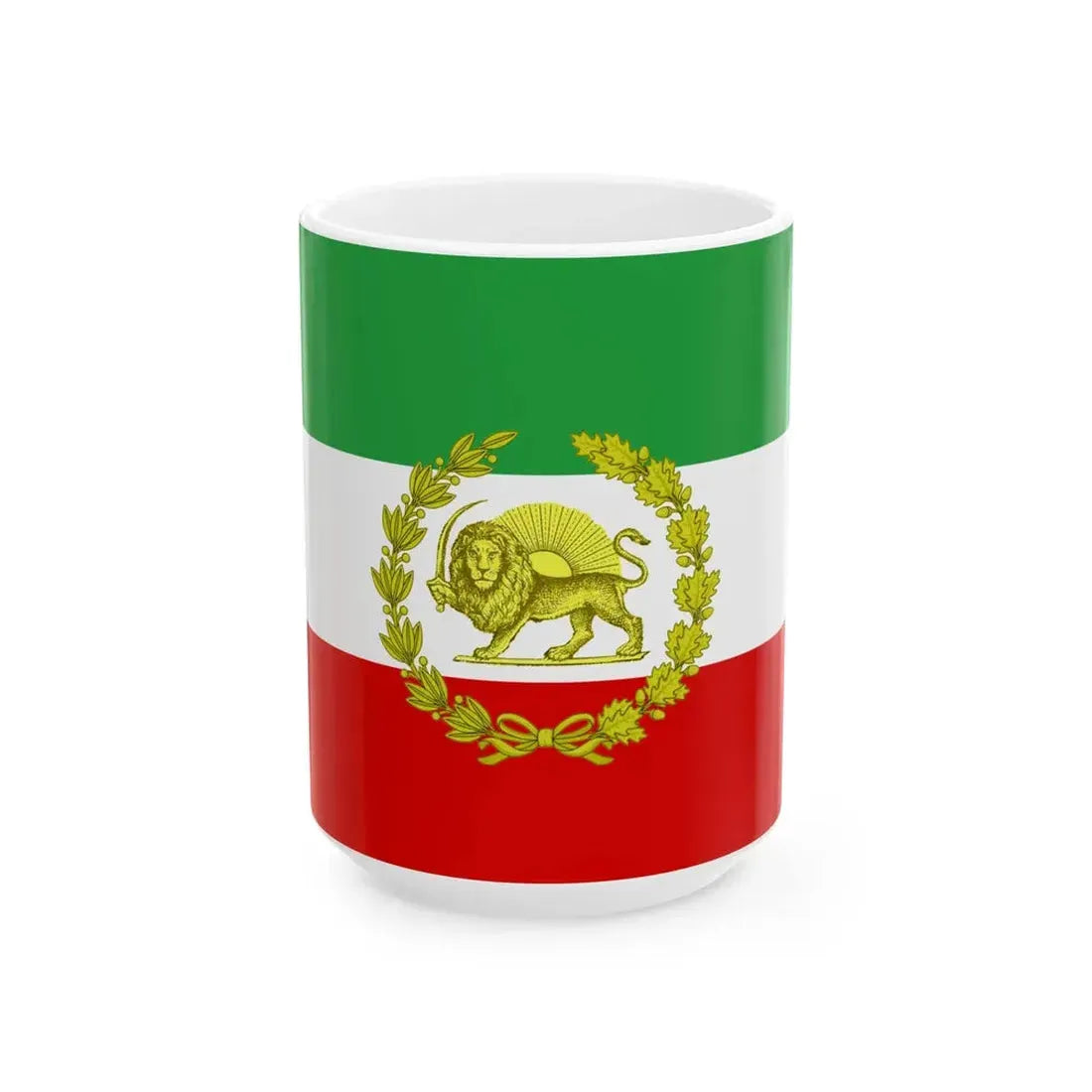 War flag of Iran 1979-1980 (Iran) White Coffee Mug 15oz - Go Mug Yourself