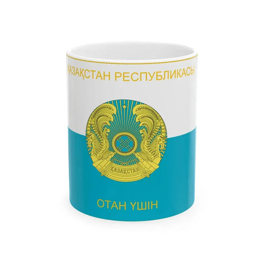 War Flag of Kazakh Naval Forces obverse (Kazakhstan) White Coffee Mug 11oz - Go Mug Yourself