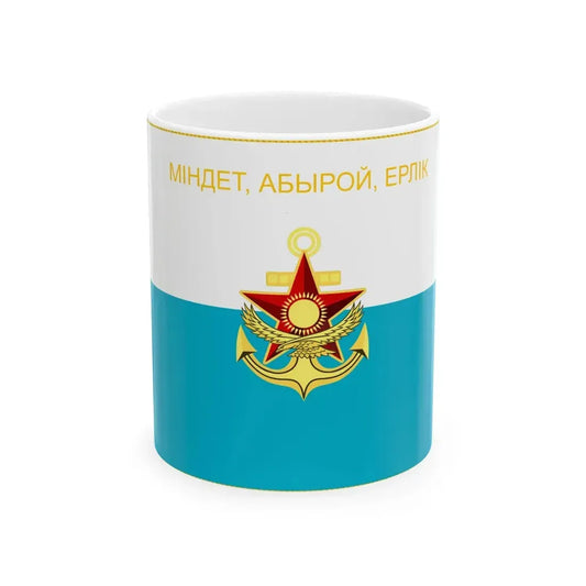 War Flag of Kazakh Naval Forces reverse (Kazakhstan) White Coffee Mug 11oz - Go Mug Yourself