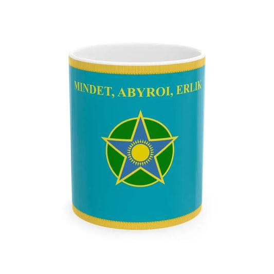 War flag of Kazakhstan Border Service reverse (Kazakhstan) White Coffee Mug 11oz - Go Mug Yourself