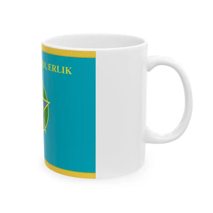 War flag of Kazakhstan Border Service reverse (Kazakhstan) White Coffee Mug - Go Mug Yourself