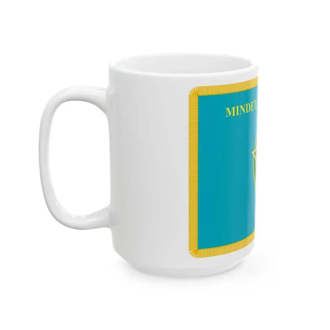 War flag of Kazakhstan Border Service reverse (Kazakhstan) White Coffee Mug - Go Mug Yourself