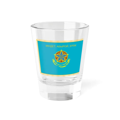 War Flag of Kazakhstan Internal Troops reverse (Kazakhstan) Shot Glass 1.5oz 1.5oz - Go Mug Yourself