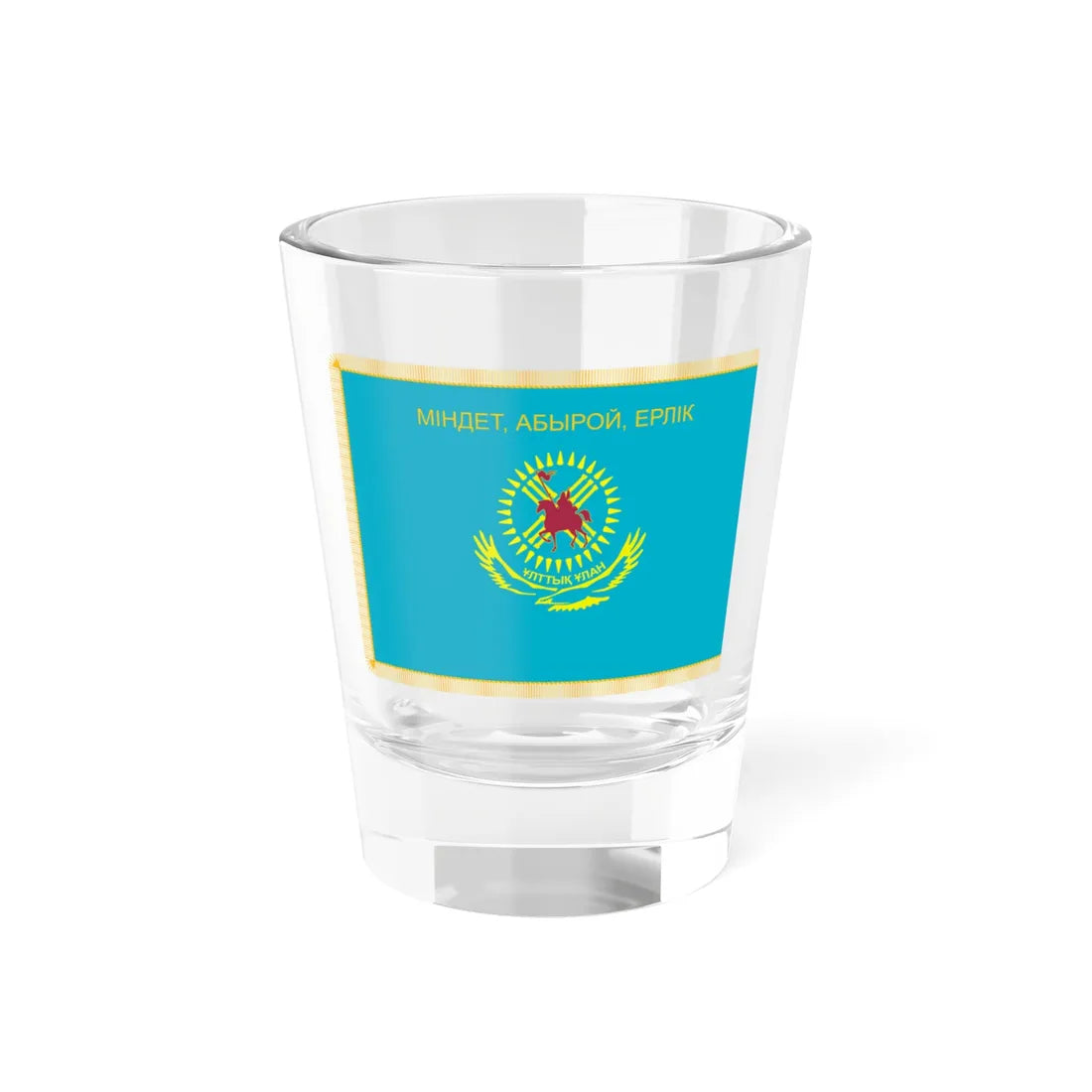 War Flag of Kazakhstan National Guard reverse (Kazakhstan) Shot Glass 1.5oz 1.5oz - Go Mug Yourself