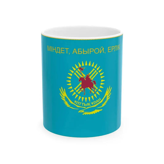 War Flag of Kazakhstan National Guard reverse (Kazakhstan) White Coffee Mug 11oz - Go Mug Yourself