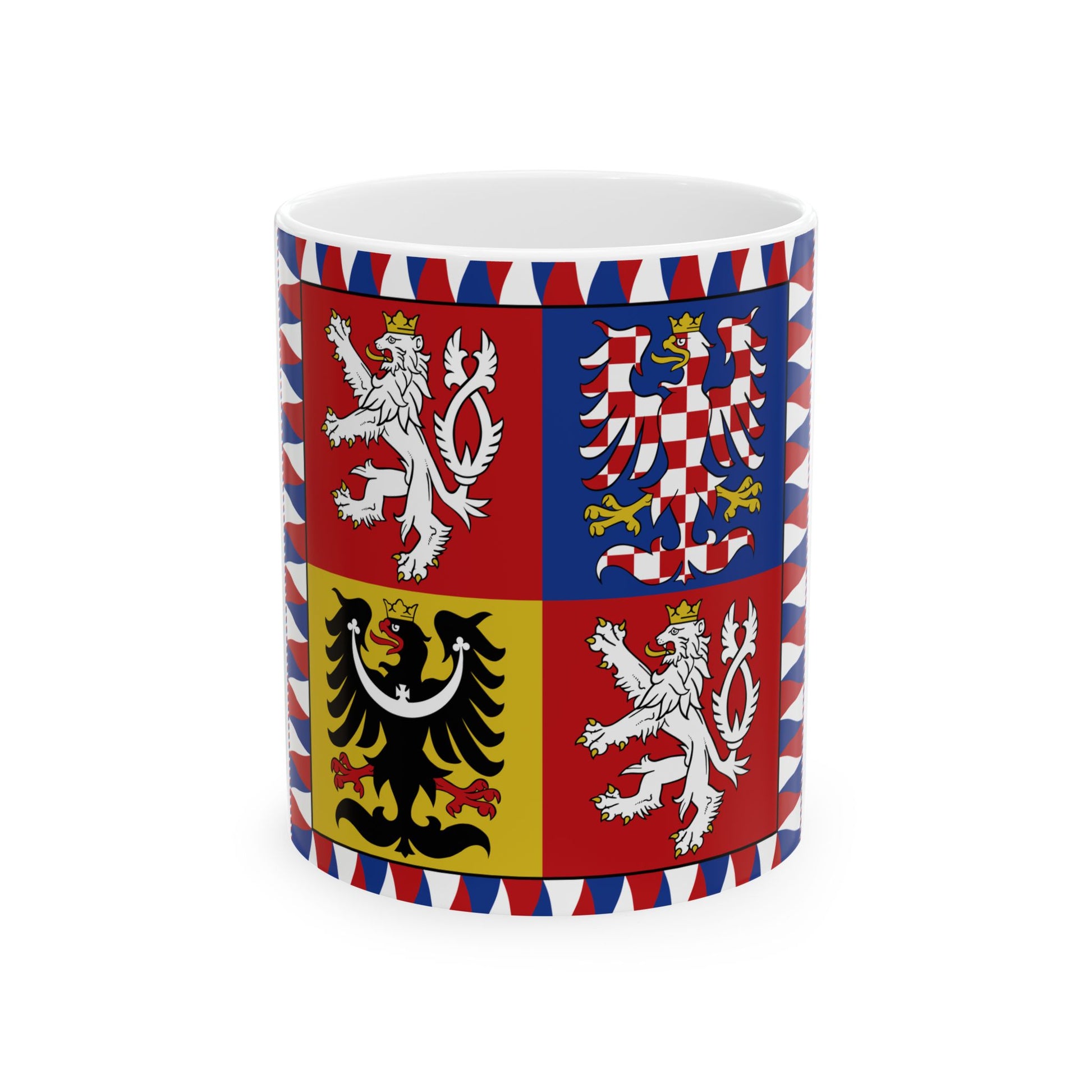 War Flag of the Czech Republic (Czech Republic) White Coffee Mug-11oz-Go Mug Yourself