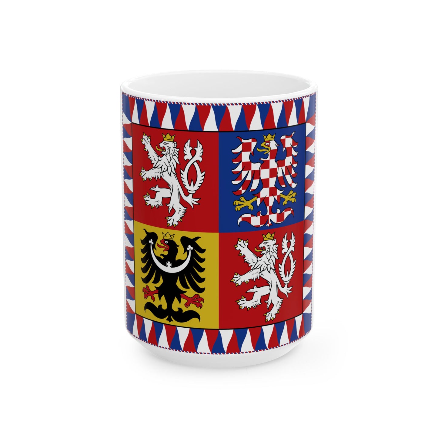War Flag of the Czech Republic (Czech Republic) White Coffee Mug-15oz-Go Mug Yourself