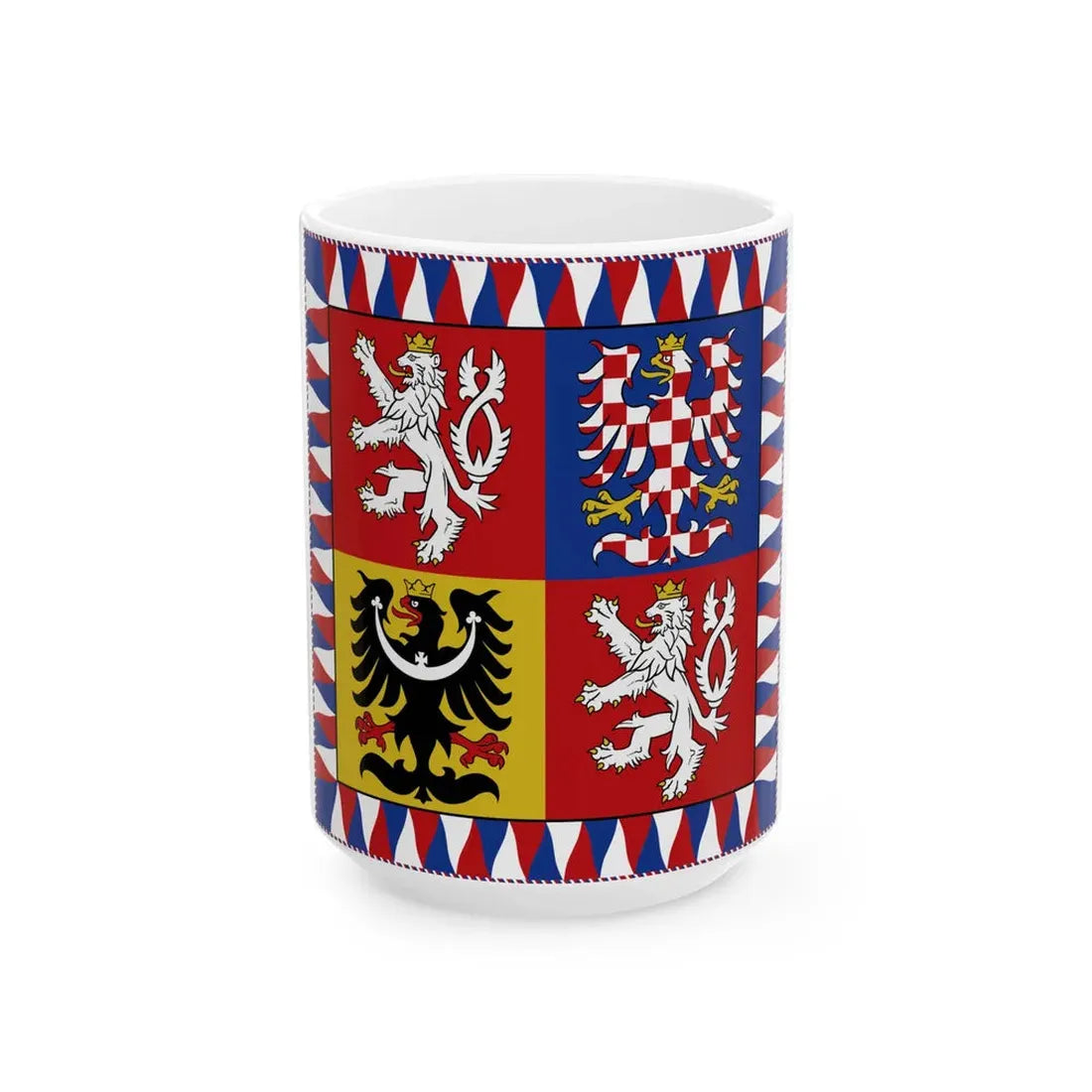 War Flag of the Czech Republic (Czech Republic) White Coffee Mug 15oz - Go Mug Yourself