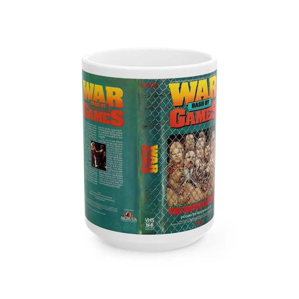 WAR GAMES BASH 87 (VHS COVER) - White Coffee Mug-15oz-Go Mug Yourself