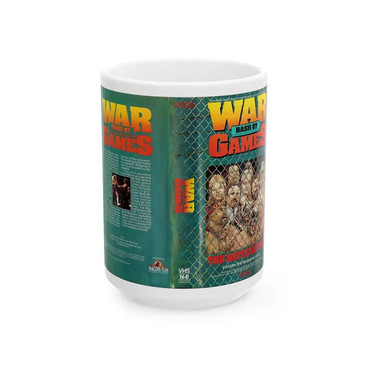 WAR GAMES BASH 87 (VHS COVER) - White Coffee Mug 15oz - Go Mug Yourself