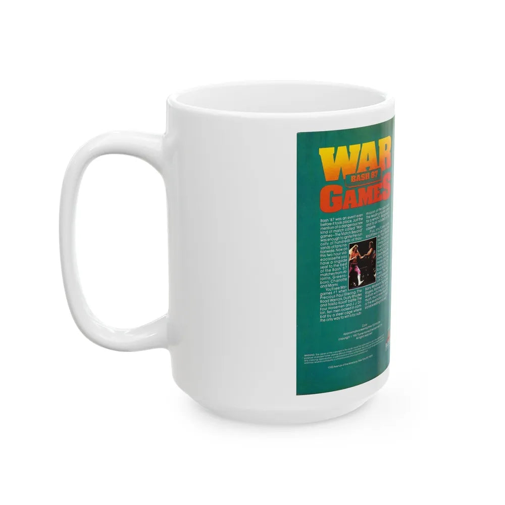 WAR GAMES BASH 87 (VHS COVER) - White Coffee Mug-Go Mug Yourself