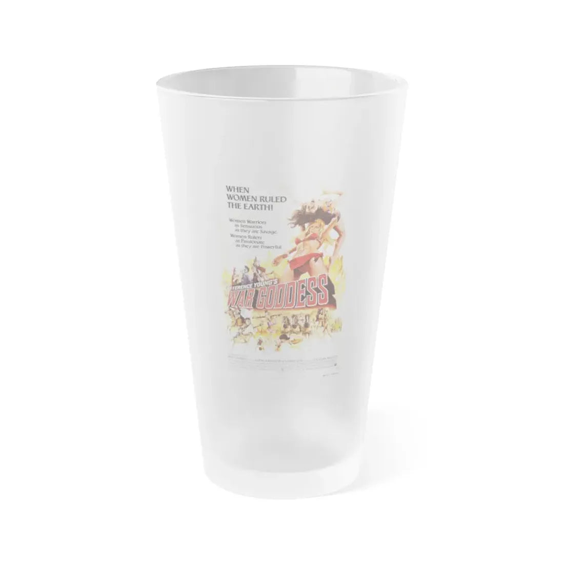 WAR GODDESS 1973 Movie Poster - Frosted Pint Glass 16oz 16oz Frosted - Go Mug Yourself