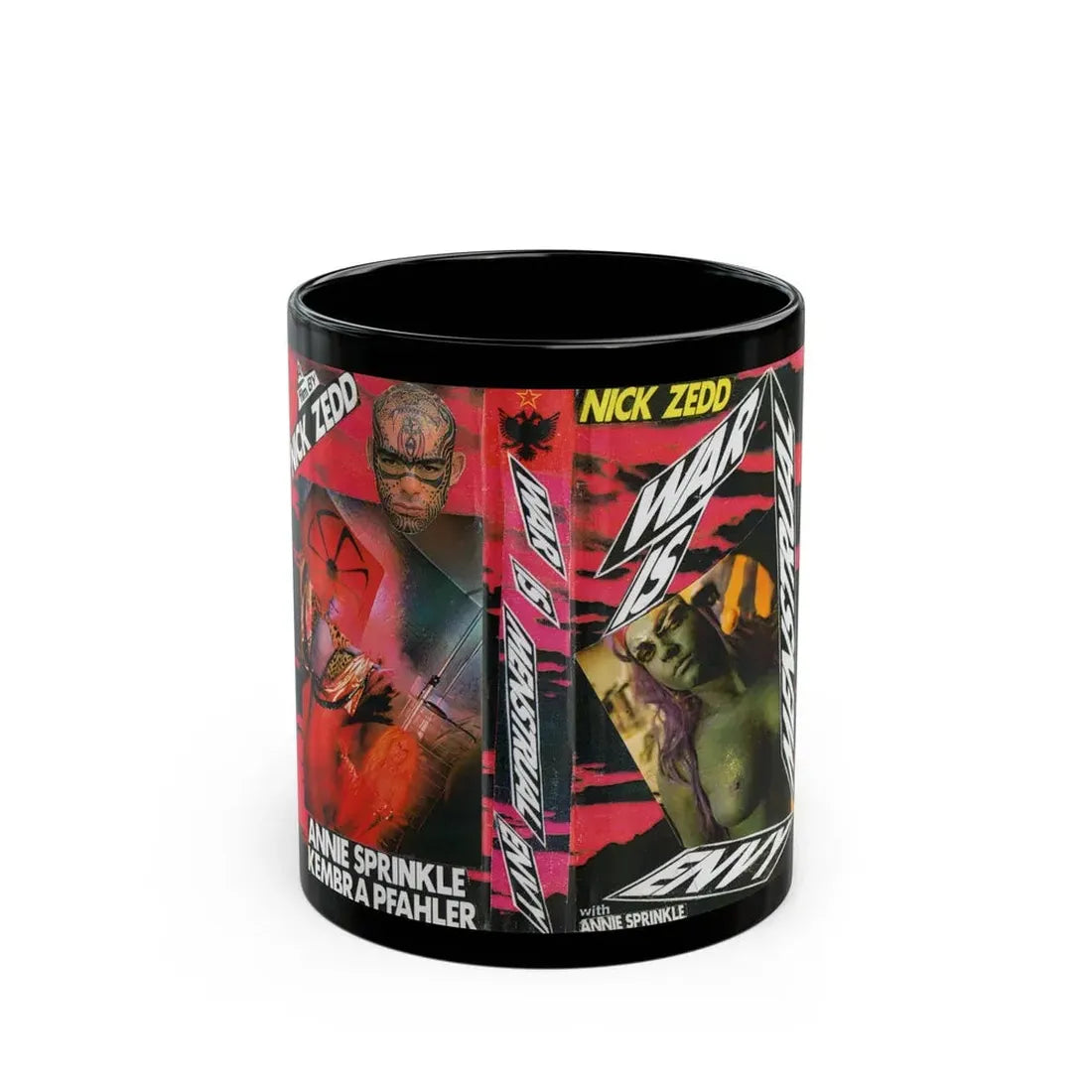 WAR IS MENSTRUAL ENVY (VHS COVER) - Black Coffee Mug 11oz - Go Mug Yourself