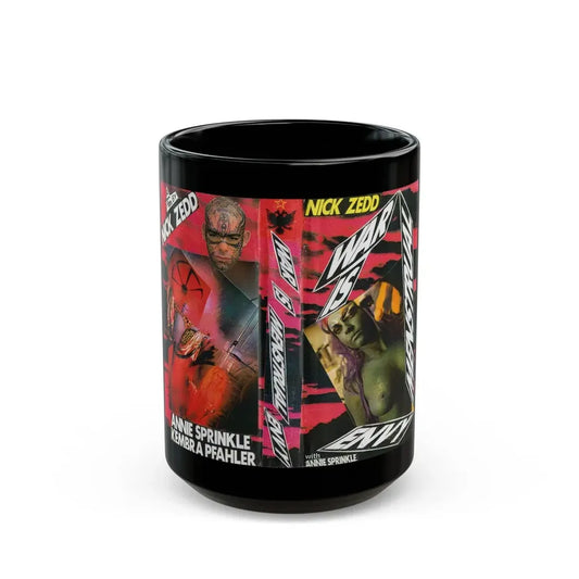 WAR IS MENSTRUAL ENVY (VHS COVER) - Black Coffee Mug 15oz - Go Mug Yourself