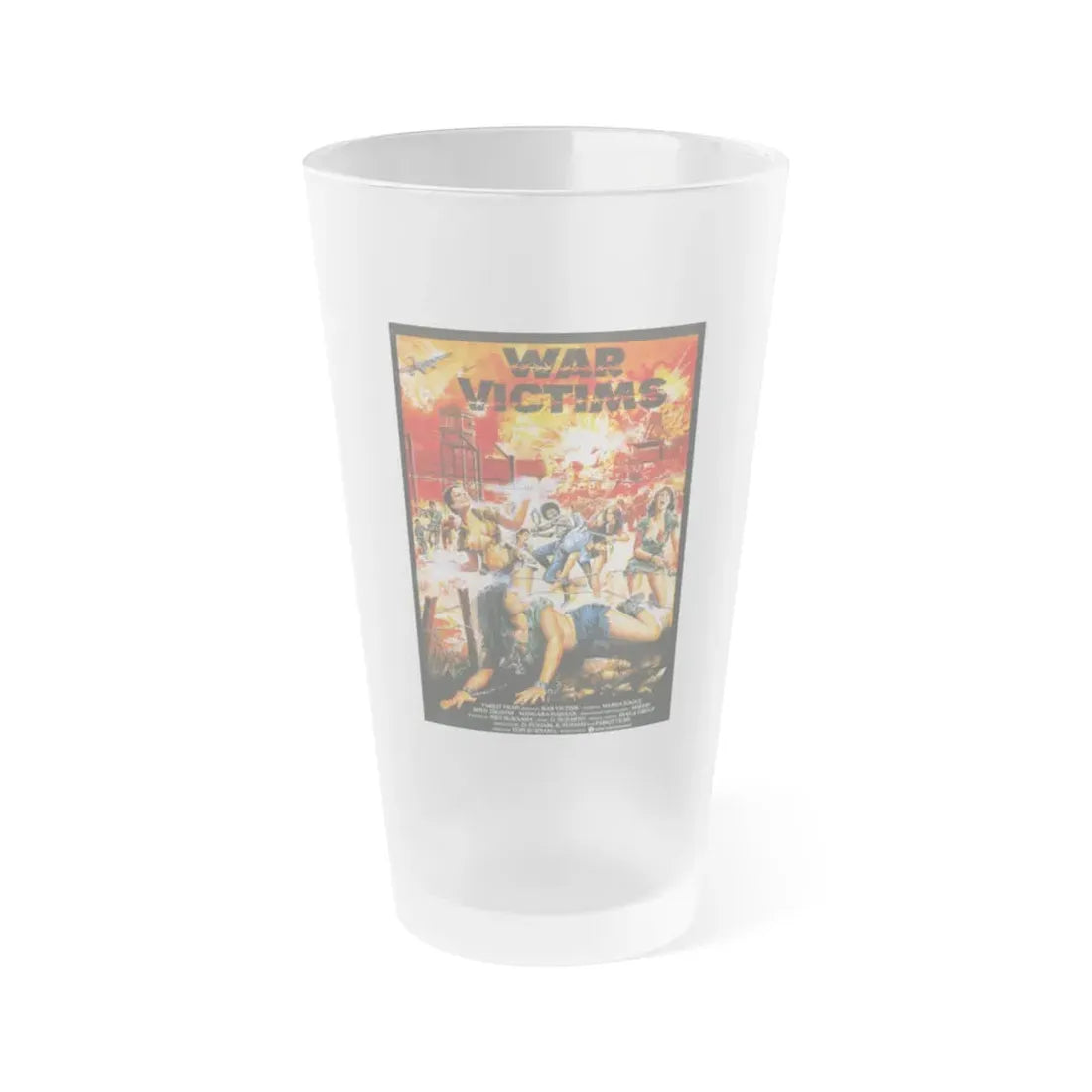 WAR VICTIMS 1983 Movie Poster - Frosted Pint Glass 16oz 16oz Frosted - Go Mug Yourself