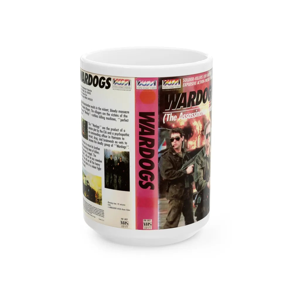 WARDOGS THE ASSASSINATION TEAM (VHS COVER) - White Coffee Mug-15oz-Go Mug Yourself