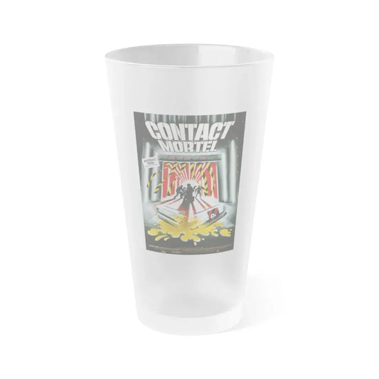 WARNING SIGN (FRENCH) 1985 Movie Poster - Frosted Pint Glass 16oz 16oz Frosted - Go Mug Yourself