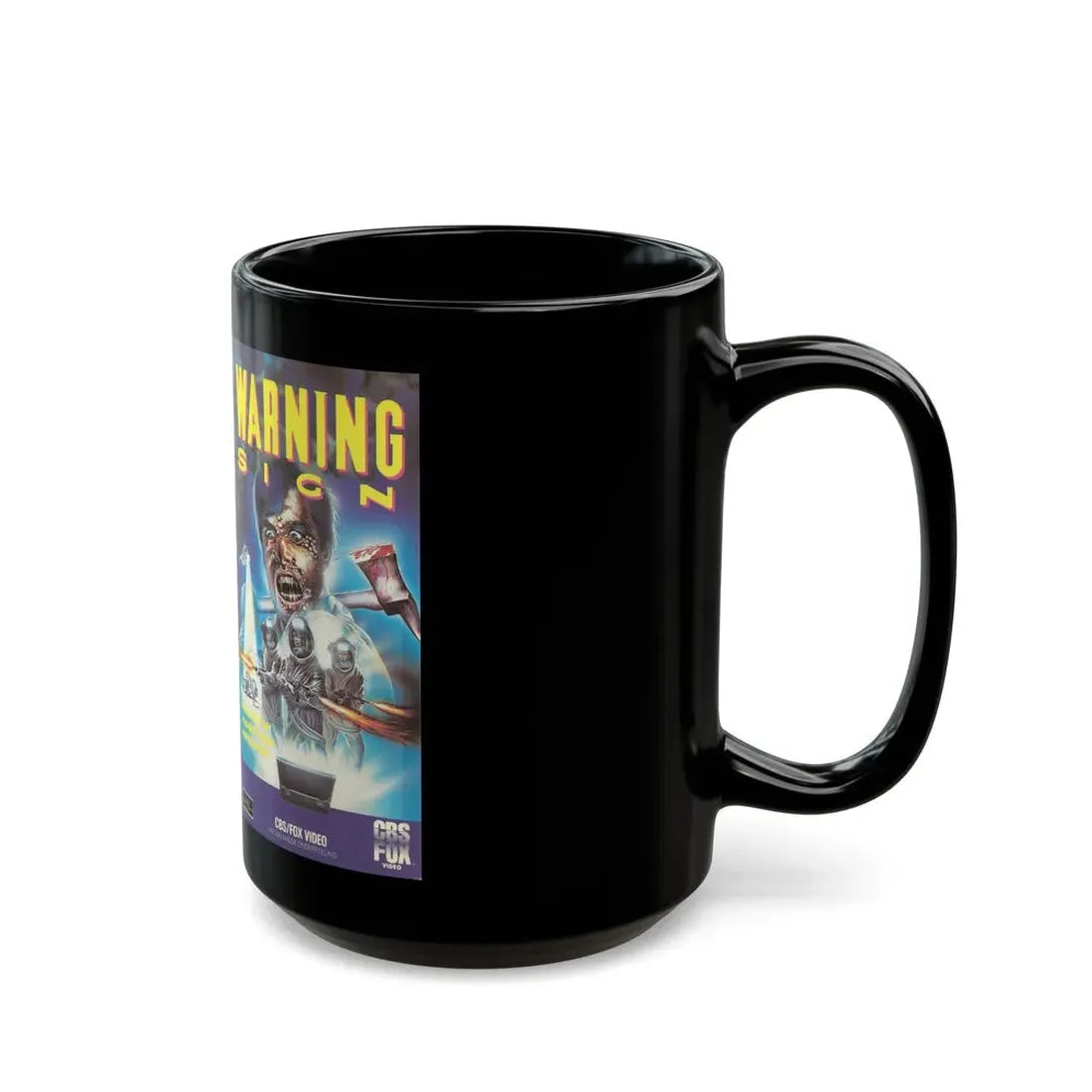 WARNING SIGN (VHS COVER) - Black Coffee Mug - Go Mug Yourself