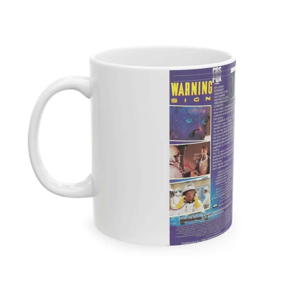 WARNING SIGN (VHS COVER) - White Coffee Mug-Go Mug Yourself