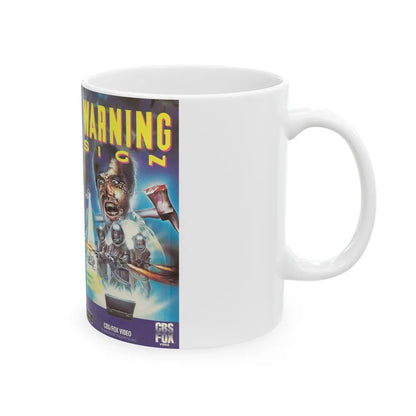 WARNING SIGN (VHS COVER) - White Coffee Mug-Go Mug Yourself