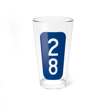 Warren County 28 NY tab (New York) (Road Sign) Pint Glass 16oz 16oz - Go Mug Yourself
