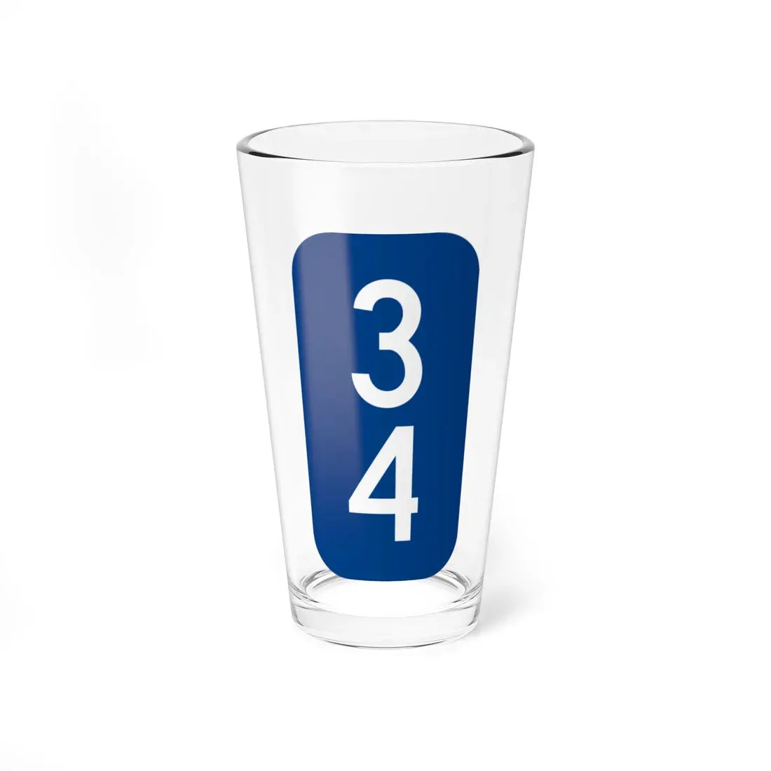 Warren County 34 NY tab (New York) (Road Sign) Pint Glass 16oz 16oz - Go Mug Yourself