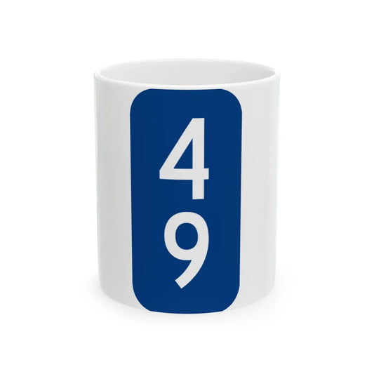 Warren County 49 NY tab (New York) (Road Sign) White Coffee Mug 11oz - Go Mug Yourself