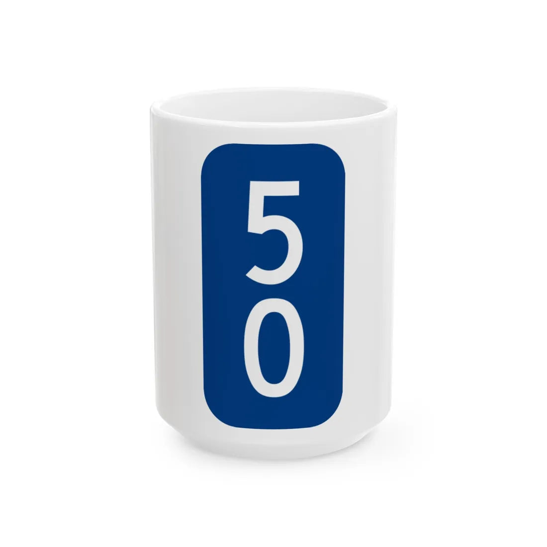 Warren County 50 NY tab (New York) (Road Sign) White Coffee Mug 15oz - Go Mug Yourself