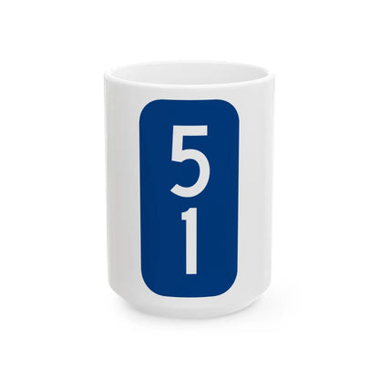 Warren County 51 NY tab (New York) (Road Sign) White Coffee Mug 15oz - Go Mug Yourself