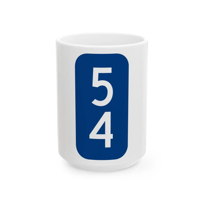 Warren County 54 NY tab (New York) (Road Sign) White Coffee Mug 15oz - Go Mug Yourself