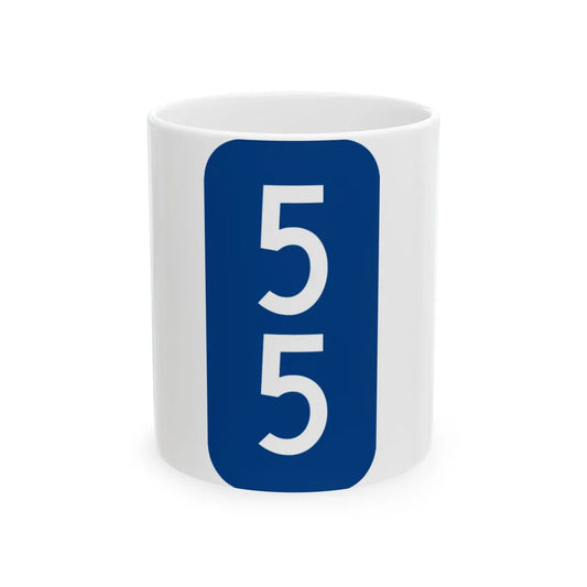 Warren County 55 NY tab (New York) (Road Sign) White Coffee Mug 11oz - Go Mug Yourself