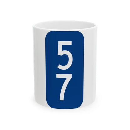 Warren County 57 NY tab (New York) (Road Sign) White Coffee Mug 11oz - Go Mug Yourself